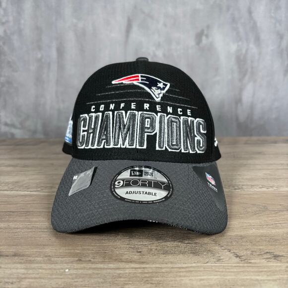 New Era Patriots Super Bowl LIII Conference Champions 9FORTY Hat Black - Picture 1 of 10